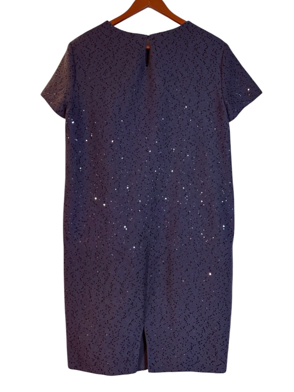 Brunello Cucinelli Navy Cashmere Sequinned Dress in Sz L - Picture 3 of 11